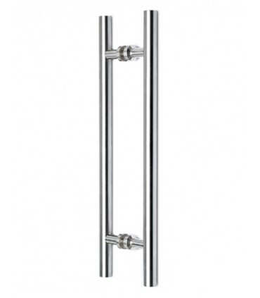 Paire de poignée baton de maréchal en inox Ø 25 mm