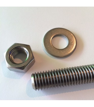 Tige filetée M12 avec écrou et rondelle en inox