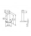 Support borgne sur platine pour barre chapelière Ø 10 
