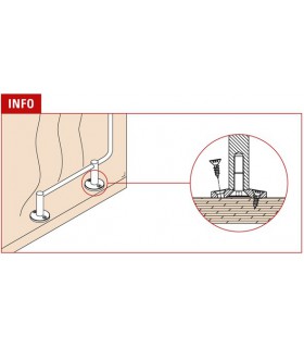 Support borgne sur platine pour barre chapelière Ø 6 ou 10 mm Support borgne sur platine pour barre chapelière Ø 6 ou 10 mm