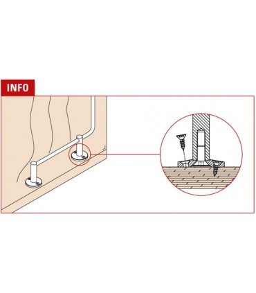 Support borgne sur platine pour barre chapelière Ø 6 ou 10 mm