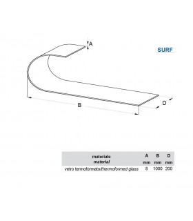 Etagère murale en verre Surf