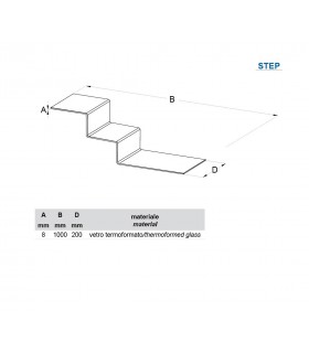 Etagère murale en verre série Step