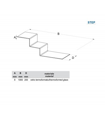 Etagère murale en verre série Step