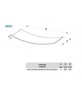 Tablette murale en verre série Arco fiche technique