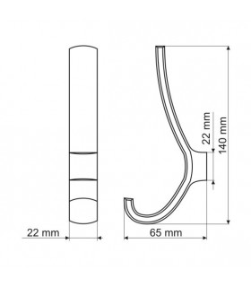 Patère en zamack double crochet