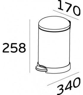 Poubelle inox couvercle bombé 3 litres Poubelle inox couvercle bombé 3 litres