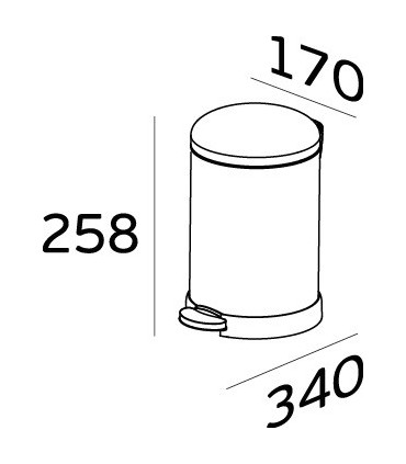 Poubelle inox couvercle bombé 3 litres