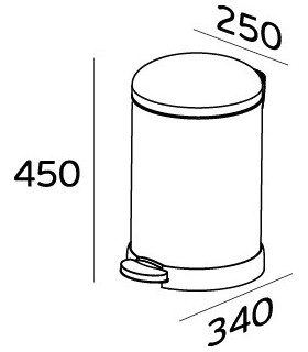 Poubelle inox couvercle bombé 12 litres Poubelle inox couvercle bombé 12 litres