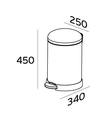 Poubelle inox couvercle bombé 12 litres