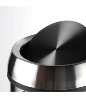 Poubelle inox couvercle plat ouverture basculante Poubelle inox couvercle plat ouverture basculante