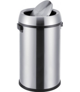 Poubelle inox couvercle plat ouverture basculante Poubelle inox couvercle plat ouverture basculante