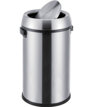 Poubelle inox couvercle plat ouverture basculante