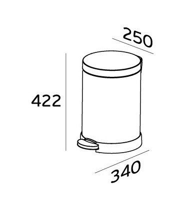 Poubelle inox couvercle plat