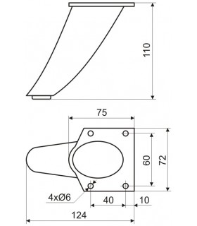 Pieds de meuble design hauteur 110 mm