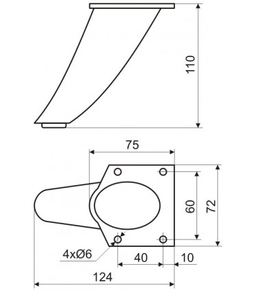 Pieds de meuble design hauteur 110 mm