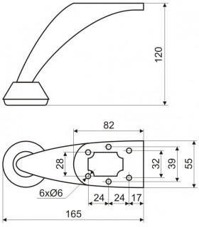 Pieds de meuble design hauteur 120 mm