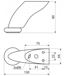 Pieds de meuble design hauteur 90 mm