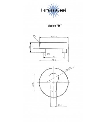 Rosace de protection ronde double inox aisi 304