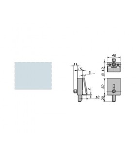 Serrure à tirette pour porte de vitrine en verre