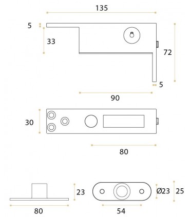 Pivot supérieur pour porte en bois