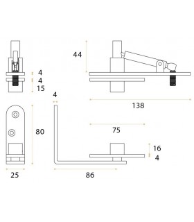 Kit pivot pour porte double action en bois maxi 80 kg