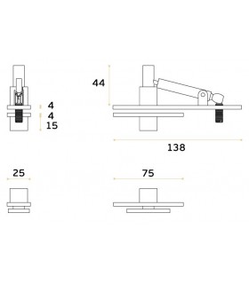 Kit pivot pour porte double action en bois maxi 60 kg