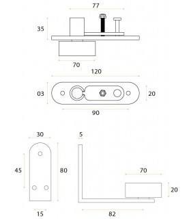Kit pivot pour porte double action en bois maxi 100 kg