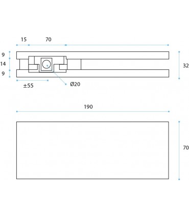 Kit penture pour porte double action en verre poids maxi 100 kg