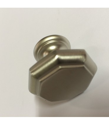 Poignée bouton de meuble finition nickel brossé