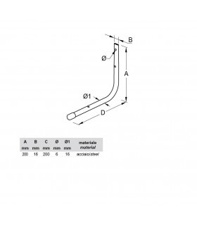 Crochet multi usage lg.200 mm
