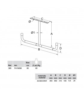 Crochet double porte skis