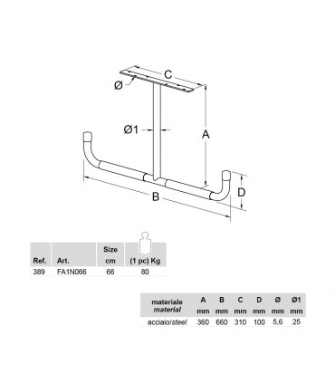 Crochet double porte skis