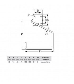 Crochet porte skis rabattable