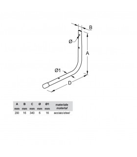 Crochet multi usage lg.340 mm