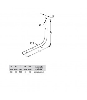 Crochet multi usage lg.500 mm