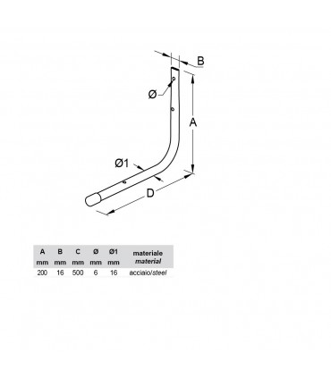 Crochet multi usage lg.500 mm