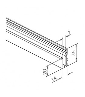 Rail de fixation pour miroir d'épaisseur 4 à 6 mm