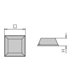 Dome anti-glisse carré en PVC adhésif translucide