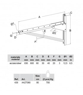 Set de 2 supports pour charge lourde série Baby Hercule