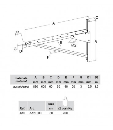 Set de 2 supports pour charge lourde série Baby Hercule