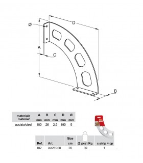Support pour étagère en bois Boomerang technique