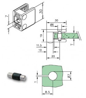 Pince a verre à talon plat - modèle 23 - Zamak effet inox Pince a verre à talon plat - modèle 23 - Zamak effet inox