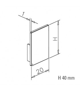 Embout pvc noir pour profil aluminium hauteur 40 mm