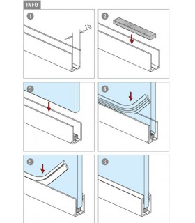Joint à lévre pour verre d'épaisseur 8 à 10.76 mm