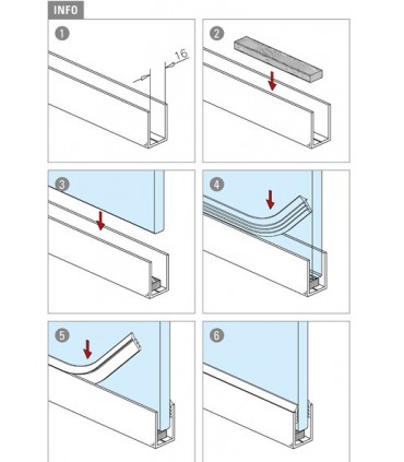 Joint à lévre pour verre d'épaisseur 8 à 10.76 mm
