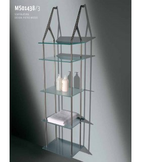 Set de deux supports avec 5 Etagères verre Set de deux supports avec 5 Etagères verre